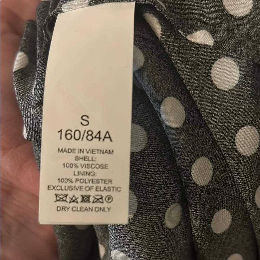 Kate Spade Dot Dot Dot Ruffle Midi Dress, Size Small, Black and White